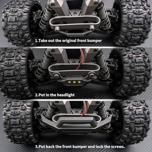 LSG Front Rear Lights Headlight Taillights kit RC Car LED Light Light Kit for 1/16 Tra-xxas Mini Maxx Small X Brushless 2S Rc 4Wd Upgrades Parts