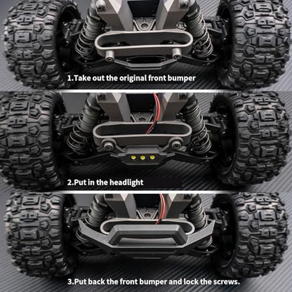 LSG Front Rear Lights Headlight Taillights kit RC Car LED Light Light Kit for 1/16 Tra-xxas Mini Maxx Small X Brushless 2S Rc 4Wd Upgrades Parts