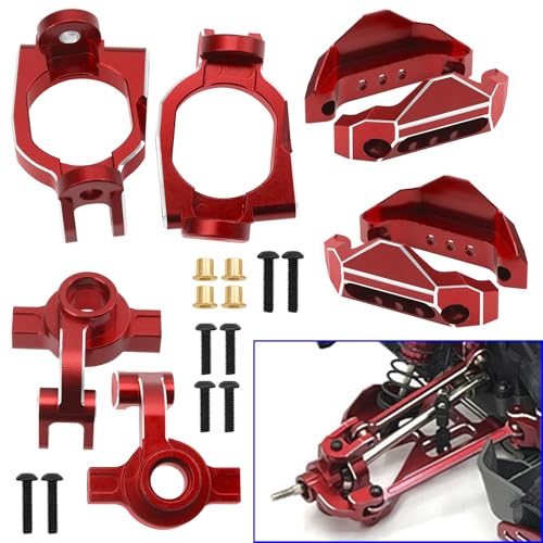 ShareGoo Aluminum Swing Arms & Steering Knuckle Kit & Servo Rod & Shock Tower Compatible with Hyper GO MJX 1/10 10208 Little Monster RC Upgrade Parts
