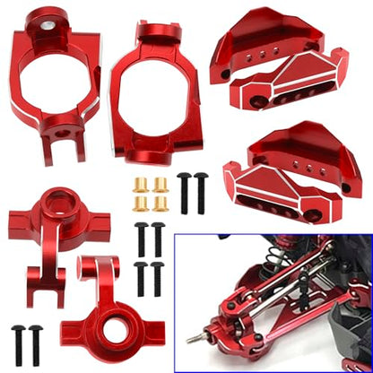 ShareGoo Aluminum Swing Arms & Steering Knuckle Kit & Servo Rod & Shock Tower Compatible with Hyper GO MJX 1/10 10208 Little Monster RC Upgrade Parts