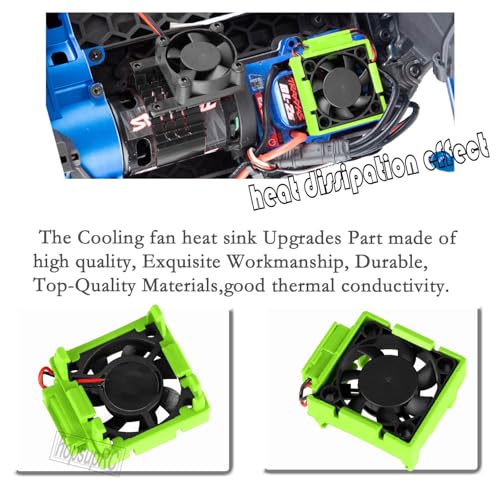 VXL-3s ESC Motor Cooling Fan Upgrades Part for 1/10 Slash/Rustler/Stampede VXL 4X4 2WD,High Velocity Fan Heatsink Hops Up,Replace #3340,Green - color: Green/for 2wd4wd