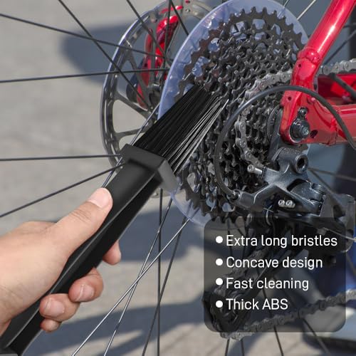 2PCS Bike or Motorcycle Chain Washer, Bicycle Cleaning Chain Double-Ended Brush, Black Durable Motor Chain Gears Cleaning Square Head Brushes, Universal Cleaning Tool (Black/2PCS) - color: Black/2PCS