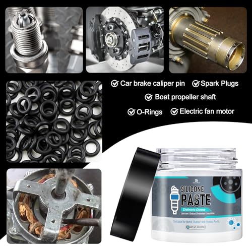 Dielectric Silicone Grease - 4oz Paste for Electrical Connectors, Spark Plugs, Battery Terminal, Brake - Heat Resistant Lube for O Rings, Insulation Protection - Automotive, Marine