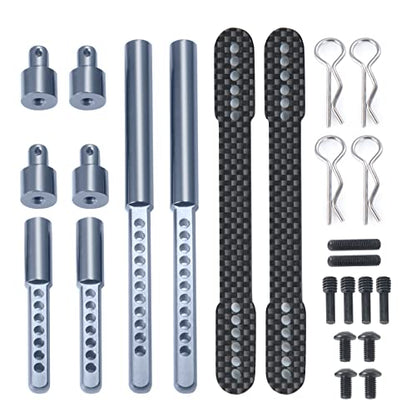 QUE-T Front Rear Body Mount for 1/10 Axial SCX10 II 90046 90047 (Titanium) - color: Titanium
