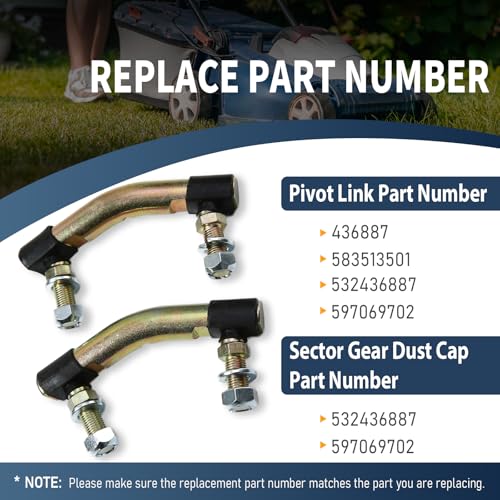 Adjustable Steering Drag Link Set LH/RH, Fit 436884 436885 436887, Compatible with Husqvarna, Craftsman, AYP & Poulan Pro Lawn Mower, Replaces 532436884 532436885 532436887