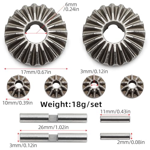 Front Rear Universal Diff Gear and Limited Slip Diff Plates RC Upgrade Part for ARRMA 1/8 Typhon Kraton EXB V5 V6 Outcast Notorious Talion 6S BLX EXB 1/7 Big Rock Mojave EXB Differential Gear Set