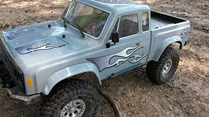 RC car Truck - Tribal Flames - 10pc Body Decal kit - Universal for Arrma Losi HPI Axial Traxxas Redcat Tekno 1/10 1/8 Scale Rock Crawler Stickers (Grey) - color: Grey