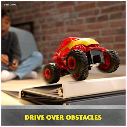 Monster Jam Marvel Iron Man RC Truck, 1:24 Scale | Remote Control Truck Toy, Durable Construction, Authentic Design, Easy to Use Remote, Pretend Play Gifts for Kids Ages 4+ - style: Marvel Iron Man