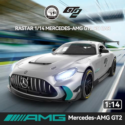 RASTAR 1/14 RC Car Mercedes AMG GT2 Toy Car Mercedes Remote Control Car for Kids, 2.4GHz Silver Model Car - color: Amg Gt2, size: 1/14