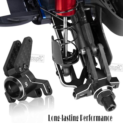 Upgrades Parts for 1/10 4x4 Kraton/Outcast 4S BLX,1/8 Mojave 4X4 4S BLX,Aluminum Front Steering Block Knuckles & C-Hubs Caster Blocks & Rear Hubs Hops Up,Black - color: Black(for Mojave 4s )