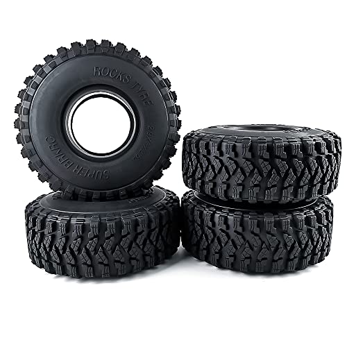 RCLIONS 4PCS 2.9inch Tires RC Wheels Tyre with Foam Insert for Axail SCX6 1/6th RC Crawler Car