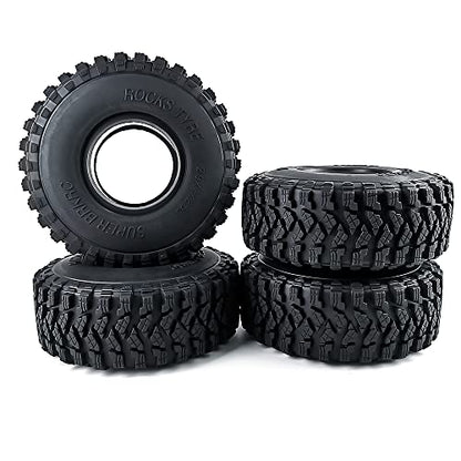RCLIONS 4PCS 2.9inch Tires RC Wheels Tyre with Foam Insert for Axail SCX6 1/6th RC Crawler Car