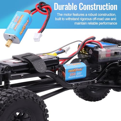 HobbyPark High Torque 050 55T Brushed Motor with Motor Mount & Pinion for Axial SCX24 Gladiator Bronco C10 JLU Deadbolt B-17 1/24 Crawler Upgrades Parts