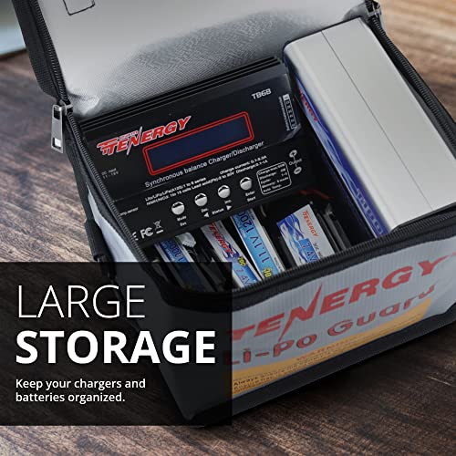 Tenergy Fire Retardant Lipo Zipper Bag for Charging and Storing Lipo Battery Packs, 8.5 x 6.5 x 5.7inch - size: 1x Large 8.5x6.5x5.7in