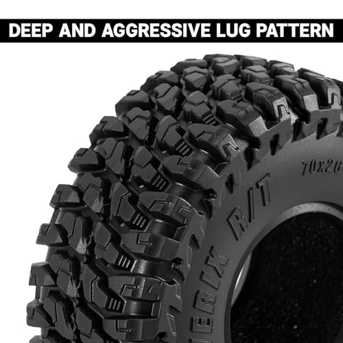 INJORA 1.3" MAVERIX R/T Tires 70 * 26mm for T1/18 1/24 RC Crawlers (T1325)