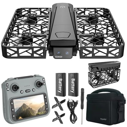 Adult 2K Dual Camera Drone with 4.5" LCD Screen Remote Control (No Phone Needed), Brushless Motor FPV Quadcopter, Under 249g Mini Drone, Portable Design, Optical Flow Stable Hover, Follow Me, 360° Flip, Beginner-Friendly Drone