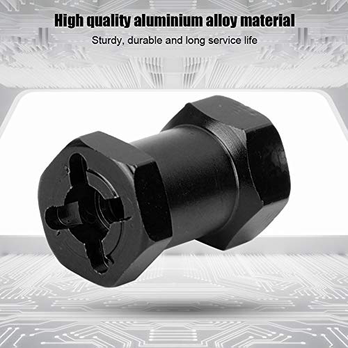Generic 20mm Extension Wheel Hub Hex Drive Adapter, Durable Aluminium Alloy, Easy Install for 1/10 RC Drift Cars, 4PCS, SilverRedBlack (Black) - color: Black
