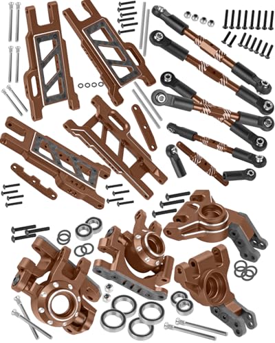 RC Suspension Arms & Mounts,Caster Blocks,Steering Block,Stub Axle Carriers,Turnbuckles Upgrades Part for 1/10 Slash/Rustler/Stampede/Jat0 4x4(VXL),Hoss 4x4 VXL,Bronze - color: Bronze(1set)