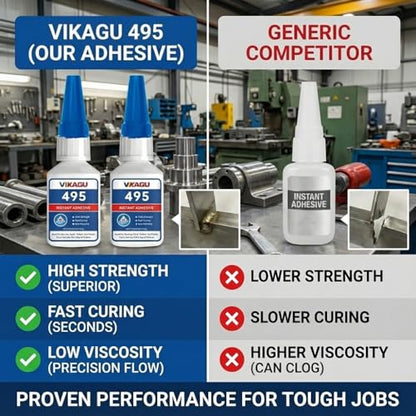 495 Instant Adhesive Super Glue Industrial Grade Clear 20g Suitable for Metal Rubber and Plastic 4 Pack - size: 495, style: 4 Pack