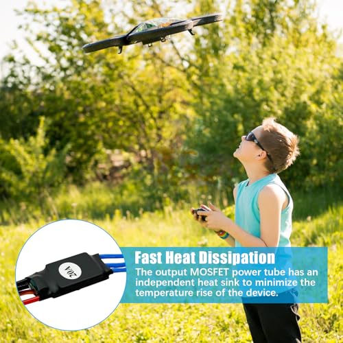 30A Electric Brushless Motor Controller, 2 Pcs ESC Speed Controller with XT60 and 3.5mm Bullet Plugs for RC Drone RC Airplane Helicopter (20A) - color: 20A