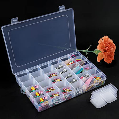 BTremary 36 Grids Clear Craft Storage Boxes with Compartments, Bead Organizer Storage Box, Plastic Jewellery Organizer Box, Small Parts Organizer for Rock Screw Seed Washi Tape - size: 36 Grids