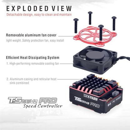 Surpass Hobby Thunder Power 540 V5R 13.5T Brushless Motor with 160A ESC Combo for 1/10 RC Racing Car Truck