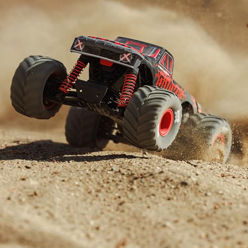 ARRMA 1/16 Quake GROM 4X4 RTR Brushed Monster Truck, Red | RC Truck, Battery & Charger Included, ARA2137T1 - color: Red