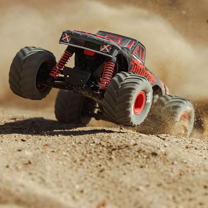 ARRMA 1/16 Quake GROM 4X4 RTR Brushed Monster Truck, Red | RC Truck, Battery & Charger Included, ARA2137T1 - color: Red