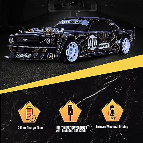 Hoonigan Mustang Remote Control RC Car for Kids – 3.7V, 2.4 GHz, Detailed Replica Design, USB Rechargeable Battery Included, 1:16 Scale, 150 ft Range, 6 Mph - size: 1:16, style: Hoonigan