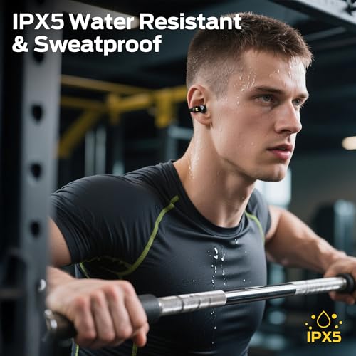 Monster AC228 Open Ear Headphones, 24-Hour Battery Life, IPX5 Water Resistant, Bluetooth 6.0, All-Day Comfort Fit, Wireless Clip on Earbuds Running & Cycling
