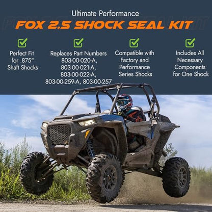 Fox 2.5 Shock Seal Kit – Rebuild Kit for 5/8" & .875" Shaft Shocks – Compatible with Factory & Performance Series – Complete Seal Replacement Kit by Baja Racing Supply.