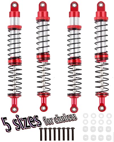 110mm 7075 RC Shocks Absorber Upgrades for 1/10 RC Hobby Cars,4PCS Aluminum Full Metal Front Rear Shocks Absorber Damper,Red - size: 110 MM (4.33 in)