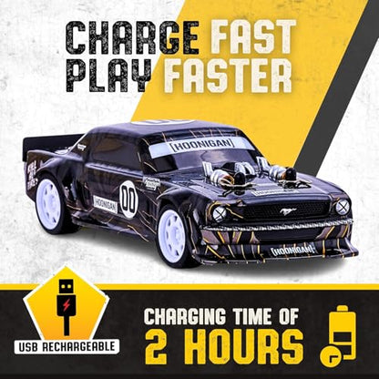 Flybar Hoonigan, Mustang Remote Control Car for Kids – RC Car, RC Cars, Race Car, 3.7V, 2.4 GHz, Detailed Replica Design, USB Rechargeable Battery Included, 1:8 Scale, 150 ft Range, 7 Mph - size: 1:8, style: Hoonigan
