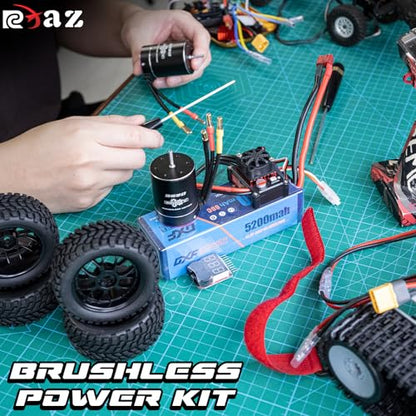 2-3S Splash-Proof Brushless Power Combo 75/480A BEC 6V/2A ESC 3650 3.175mm Shaft 3300KV for Traxxas Maxx Slash Rustler 4X4 VXL ARRMA Senton Granite 3S BLX Losi, High-Speed Car(3300, RPM)
