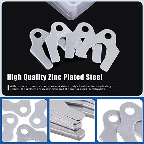 Glarks 144Pcs 1/16" 1/64" 1/32" 1/8" Universal Body Shim Assortment Kit, 4 Size Universal Auto Alignment Body Shim for Adjusting Body Parts or Camber Alignment