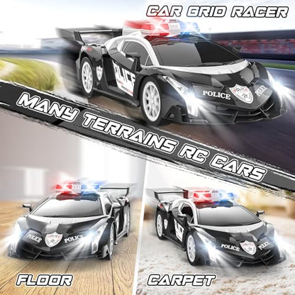 Growsland Remote Control Car Rc Cars for Boys 4-7 8-12, Kids Car Toys for Boys with Cool Flashing Light, Vehicle Hobby Race Cars Toys for Boy Girls Ages 4-6 5-7 6-8 8-12 Birthday Gift - color: Black