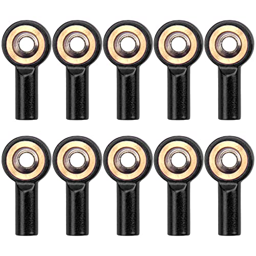 10Pack Vgoohobby Aluminum M2 Link Rod Tie Rod End,M2.0 Ball Joint 15mm Linkage Ball Head Holder Compatible with Tamiya Mini 4WD HSP RC Car Model Boat (Black) - color: Black