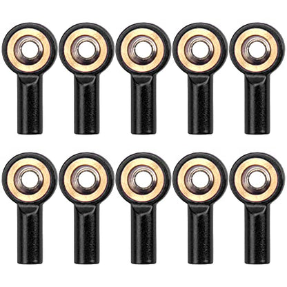 10Pack Vgoohobby Aluminum M2 Link Rod Tie Rod End,M2.0 Ball Joint 15mm Linkage Ball Head Holder Compatible with Tamiya Mini 4WD HSP RC Car Model Boat (Black) - color: Black