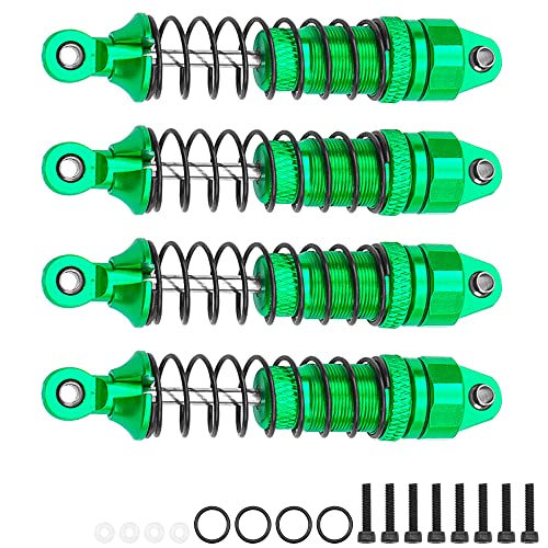 Aluminum Front & Rear Shocks Absorber Dampers Suspension Shocks #7660 7665 Compatible with Traxxas 1/18 LaTrax Teton Desert Prerunner RC Car (Green) - color: Green