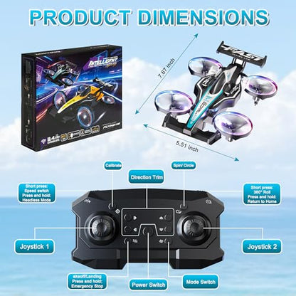 2-in-1 RC Car Airplane for Land and air for Kids Adults 6+ | ABS RC Plane Car Jet Mini Drone, Transformable Remote Control Car & RC Plane, Racing Car Stunt Plane, Gift Toys for 6-12 - size: Racing Car