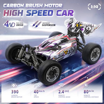 1/14 Scale Fast RC Cars, 4WD Off-Road Remote Control Trucks 40KM/H Speed for Adults and Kids Boys, All Terrain Truck Toys Gifts - style: 144016