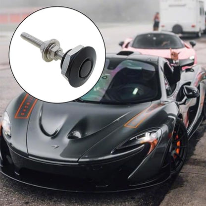 4Pcs Quick Latch Hood Pins, Universal Aluminum Quick Release Lock Latch Bumper, License Plate Lock Clip for Bumper Hood or DIY 1.25 inch(Black) - color: Black
