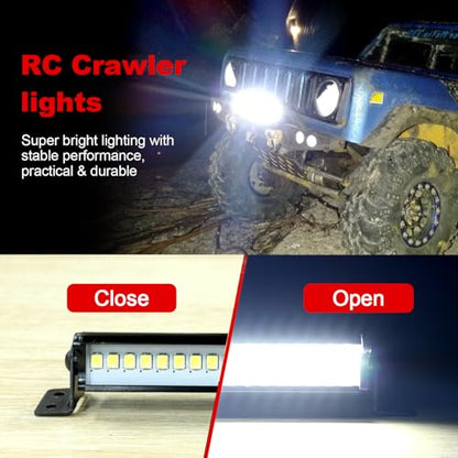 Hobbypark RC Crawler LED Light Bar Kit Roof Spotlight Dome Light Simulation for Traxxas TRX-4 Trx4 Axial SCX10 90046 RC4WD D90 KM2