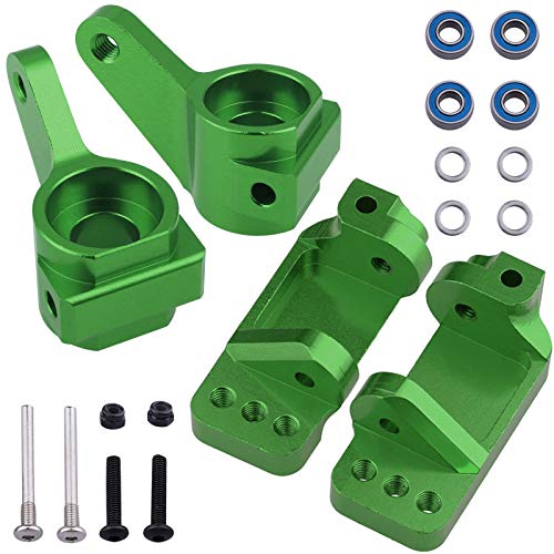 Hobbypark Aluminum Caster Blocks C-Hubs & Steering Blocks Knuckles for Traxxas 1/10 2WD Slash, Rustler, Stampede, Nitro Slash, Replace 3632 3736 (Green) - color: Green