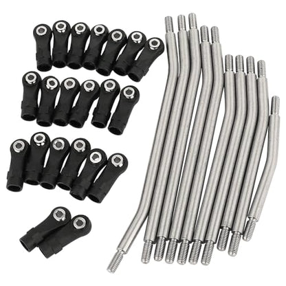 313mm Wheelbase 10Pcs Stainless Steel Link Rod Linkage for 1/10 RC Axial SCX10 II AX90046 AX90047 Rock Crawlers Metal Upgrade Parts