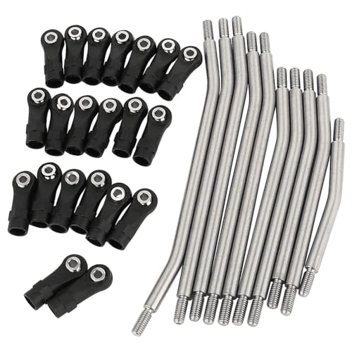313mm Wheelbase 10Pcs Stainless Steel Link Rod Linkage for 1/10 RC Axial SCX10 II AX90046 AX90047 Rock Crawlers Metal Upgrade Parts