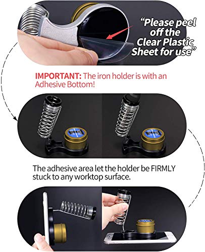 YIHUA 947-III 60W Soldering Iron Kit Adjustable Temperature with Sticky Holder, Tip Cleaner, Cleaning Sponge Power Switch, Operation Indicator, Portable Soldering Kit - style: Soldering Iron Kit (Analog)