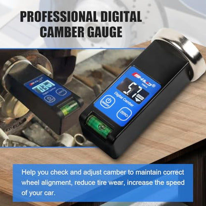 KAISAL Digital Camber Gauge Wheel Alignment Tool -90° to +90° Wide Range Camber Alignment Tool Accurate Wheel Balancing Tools with Digital Display & Powerful Magnet & Positioning Bubble & Reset Key