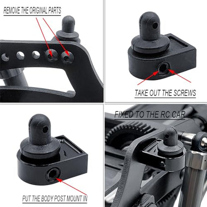 MOHERO Aluminum Alloy RC Car Body Post Mounts Shell Column Mount for Axial SCX10-PRO AXI03028 Upgrades Part