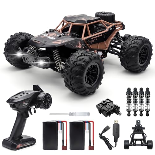 1:16 RC Cars for Adult,45km/h 4WD Off-Road Remote Control Car All-Terrain Fast RC Truck with Two 1500mAh Batteries - color: Orange